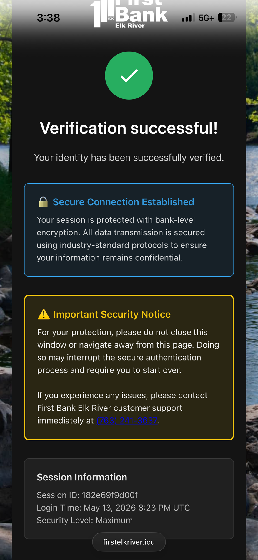 This verification page looks legitimate, it is not. 